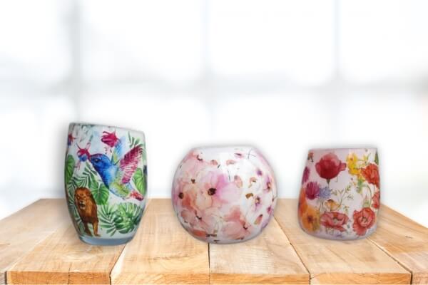 Decoupage op glas